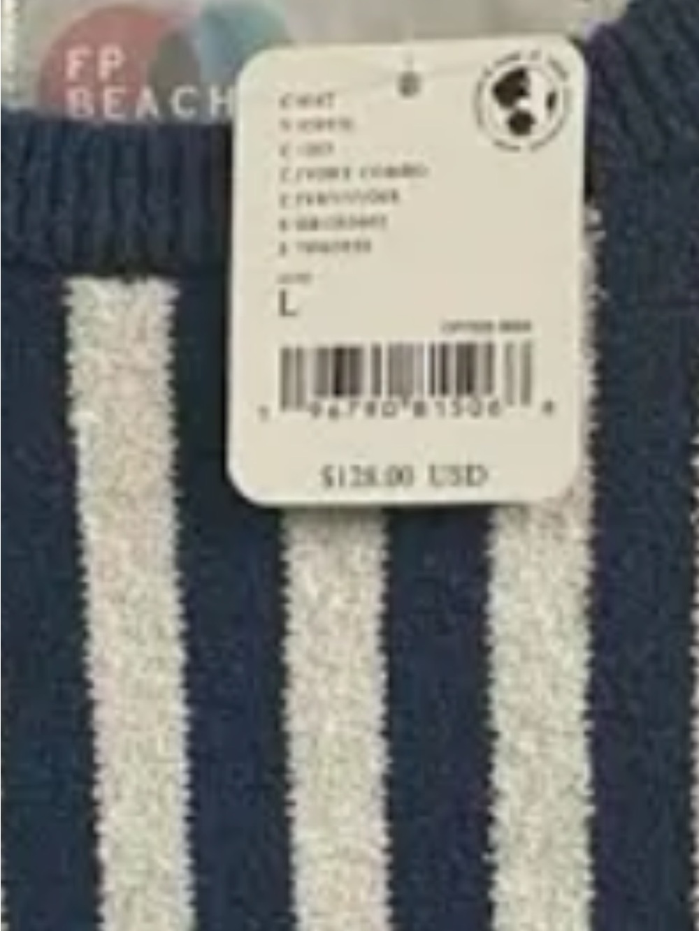 free People Beach Striped Knit Two-Piece Set in Navy and Cream - Picture 3 of 3